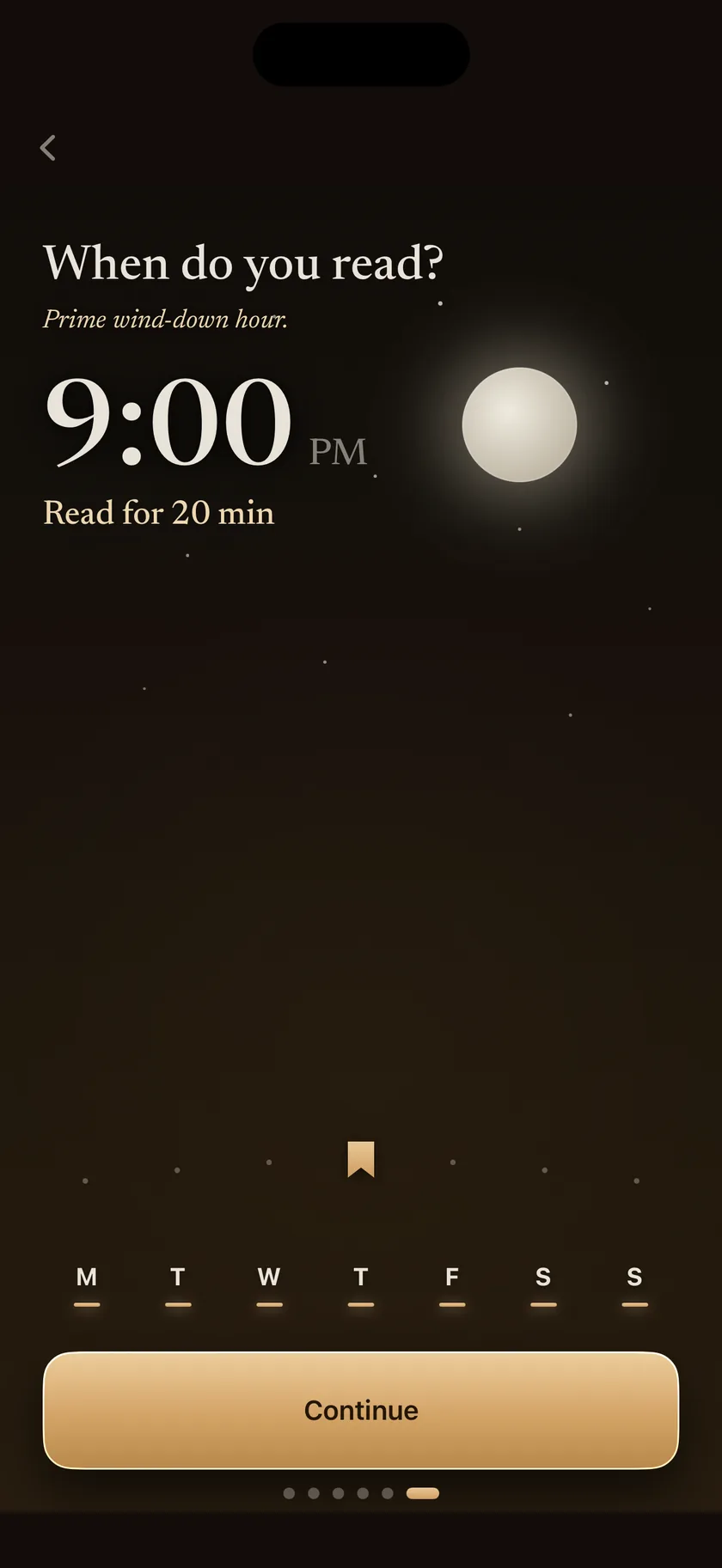 Choosing the nightly reading hour by swiping a sundial across the sky, set to 9:00 PM for twenty minutes.